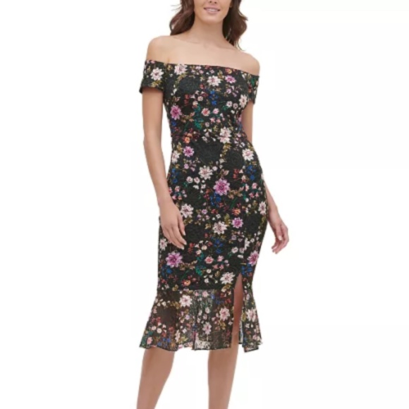 Guess Dresses Guess Lace Floral Print Midi Dress Size 2 Poshmark